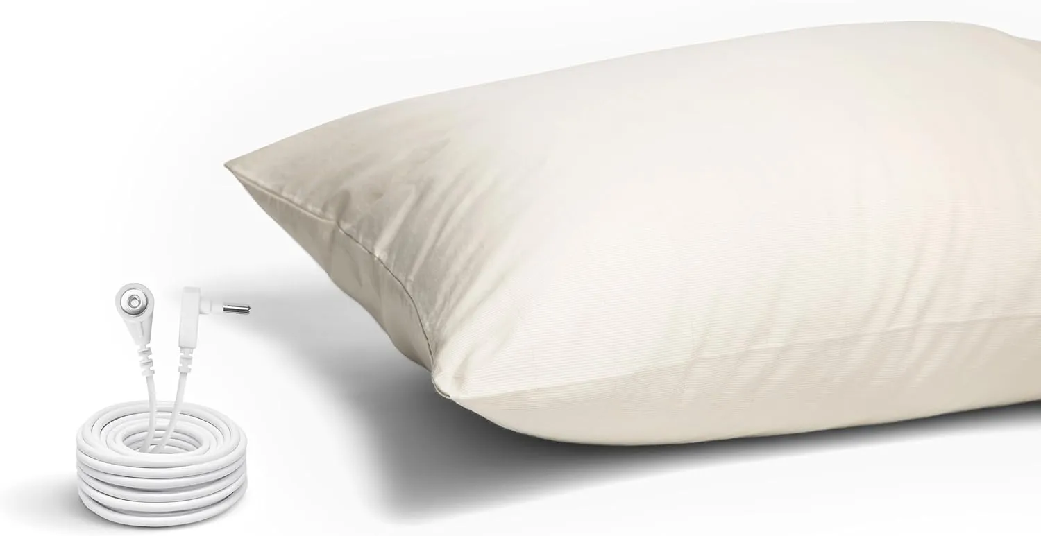 GroundLuxe Organic Grounding Pillowcase in Beige - King Size