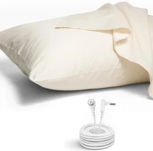 GroundLuxe Organic Grounding Pillowcase in Beige - King Size