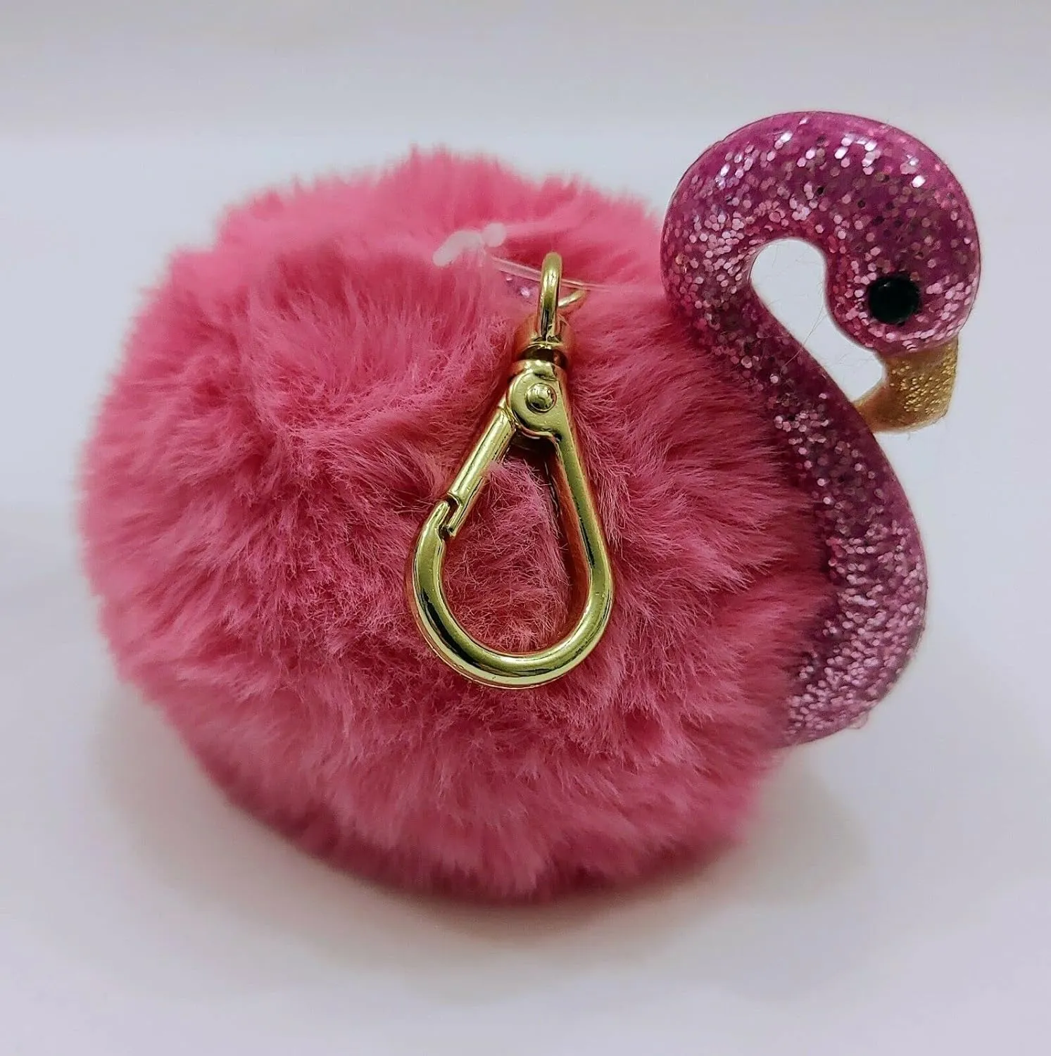 Hand Sanitizer Gel Holder Pink Flamingo Pom Pom