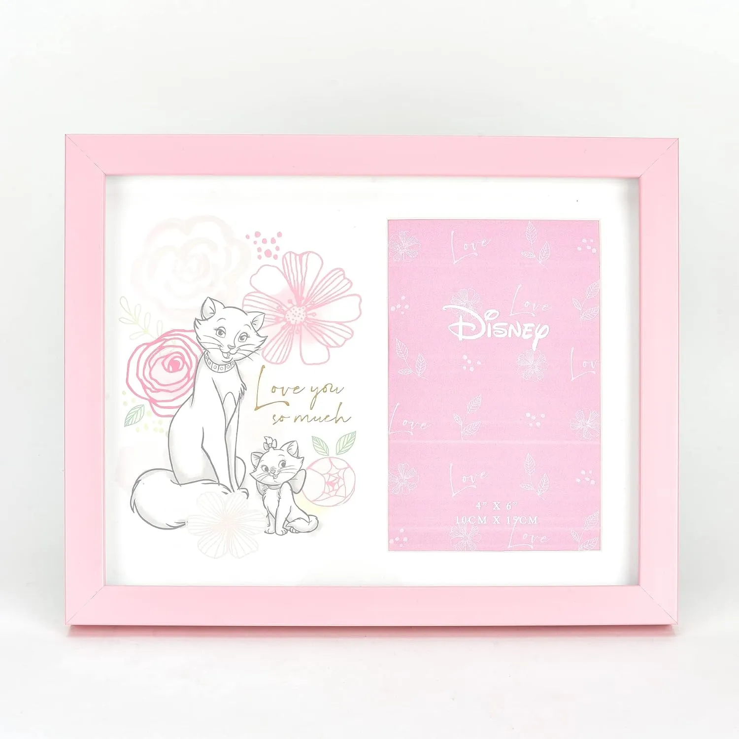 Happy Homewares Love You So Much Marie and Duchess Aristocats 4" x 6" Photo Frame - Perfect for Children, New-Born Baby or Baby Shower Event - Officially Licensed