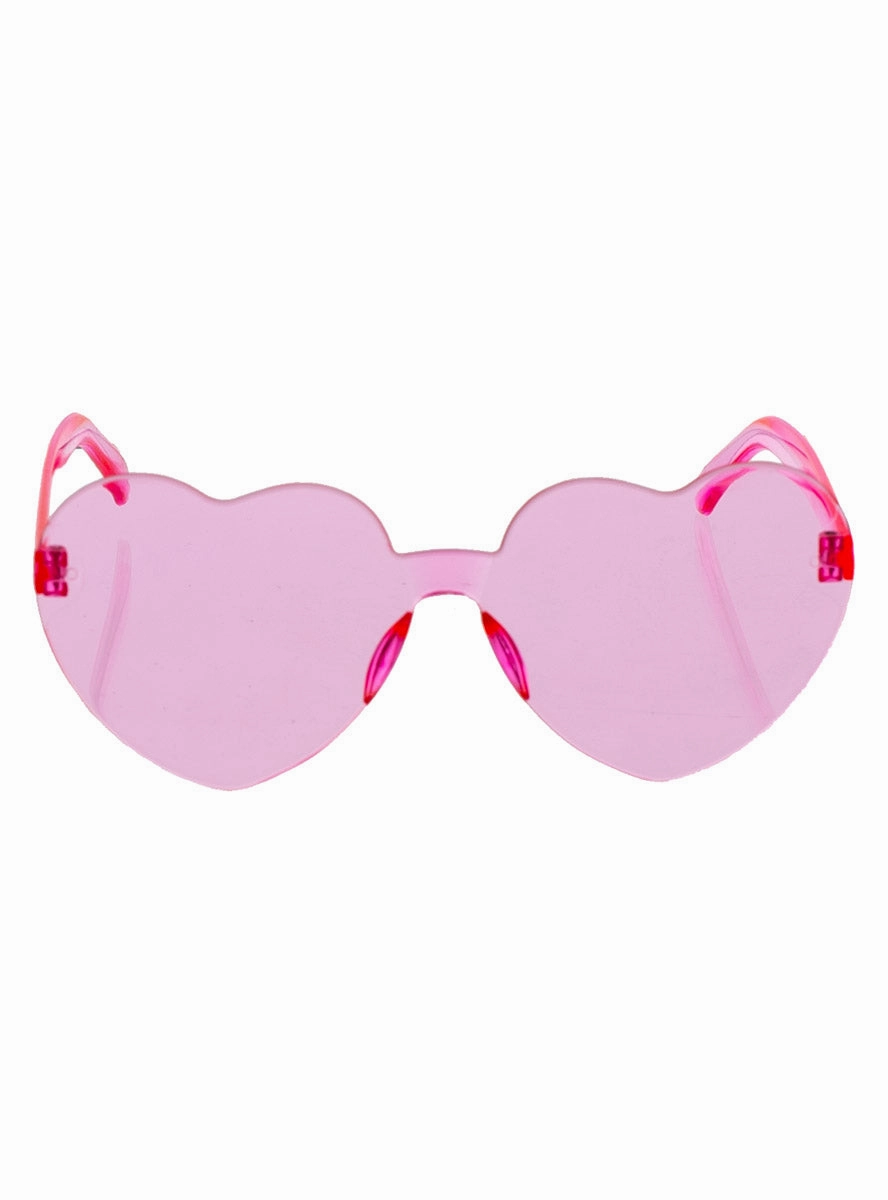 Heart Shaped Womens Pink Frameless Costume Glasses