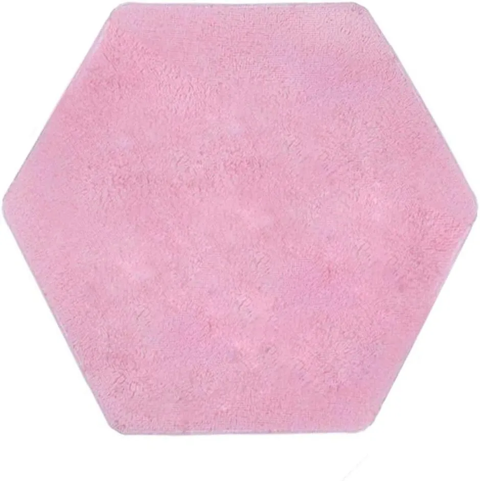 Hexagon Coral Rug - Ultra Soft Carpet for Princess Castle Playhouse Bedroom Length 55" Girls Anti-Slip Bottom Play Mat Indoor and Outdoor Fun(Pink)
