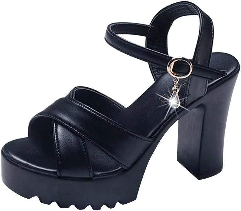 High Heels for Women Feather Heels Open Toe Sandal Ankle Strap Stiletto Wedding Party Dance Stripper Heels for Women