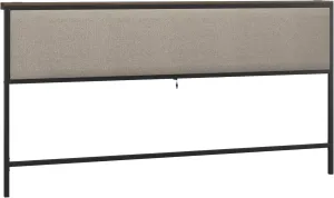 Hillsdale, Crawford Metal and Upholstered King Headboard with USB Ports, Textured Black/Beige