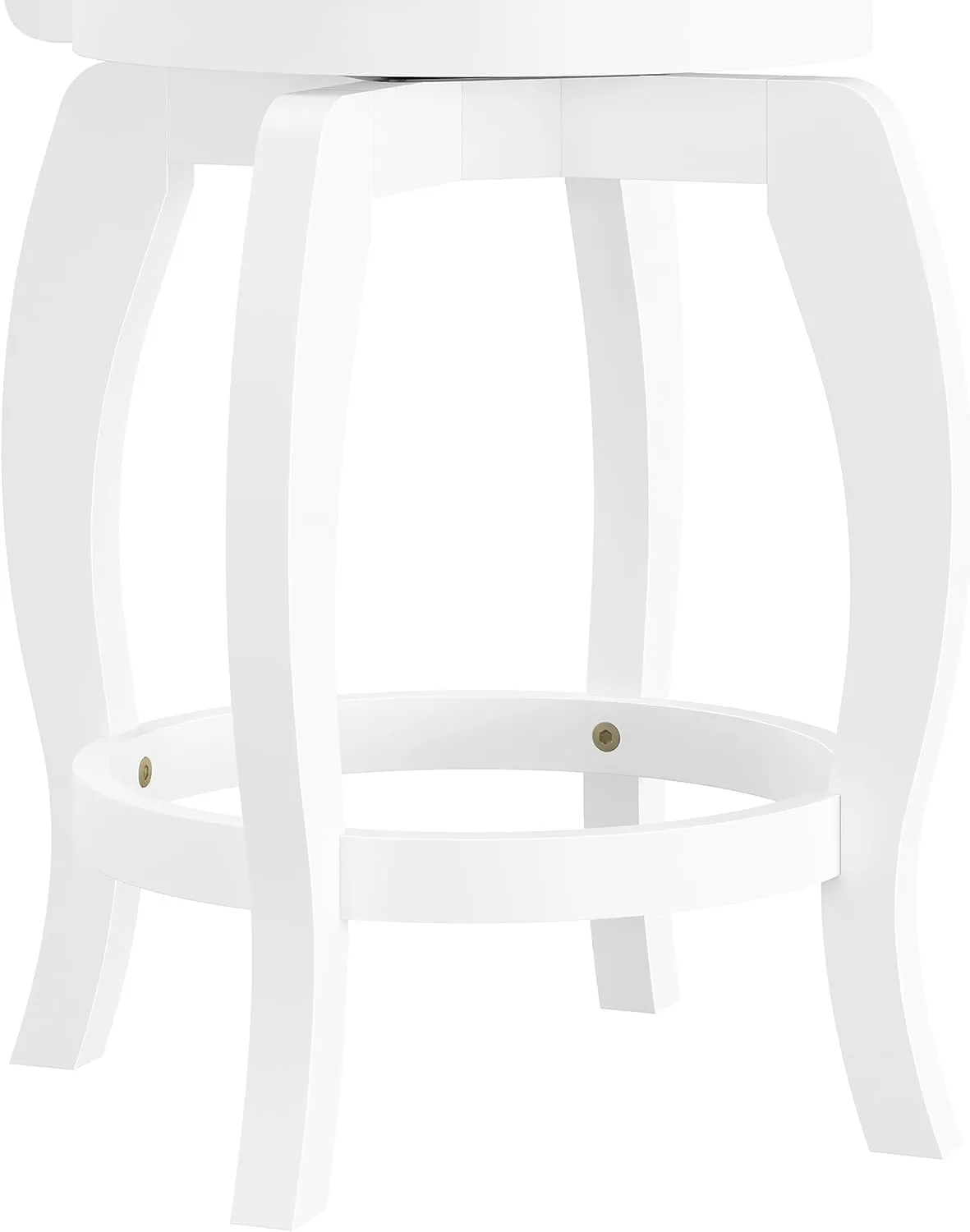 Hillsdale Saddlebrook Wood Counter Height Swivel Stool, White Upholstered Seat