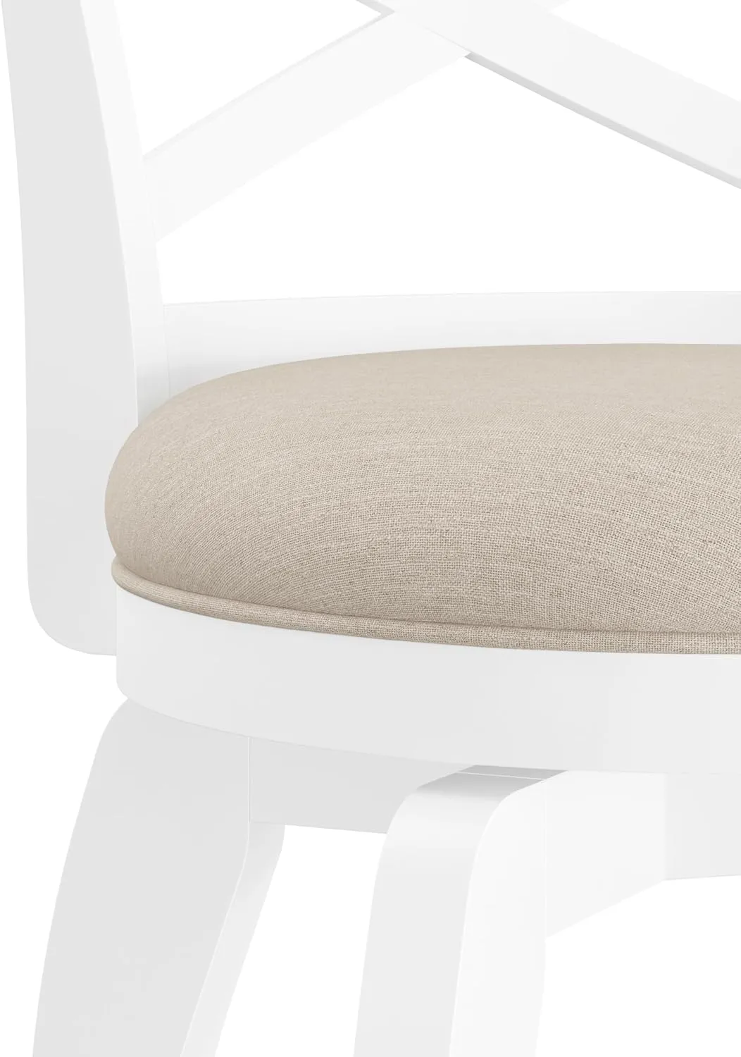 Hillsdale Saddlebrook Wood Counter Height Swivel Stool, White Upholstered Seat