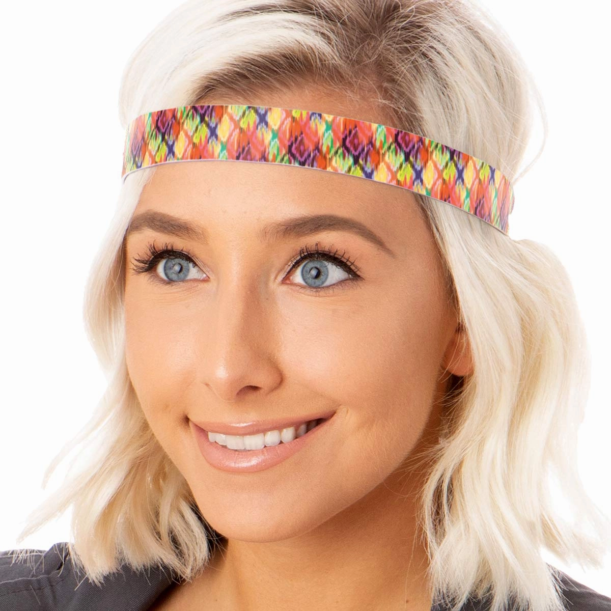 Hipsy Xflex & Fashion Printed No Slip Headband Mixed 2-packs for Women Girls Teens (Coral Xflex & Coral Tribal Diamonds)