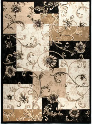 Home Dynamix Optimum Byron Area Rug, 7 ft 8 in x 10 ft 4 in, Black/Beige