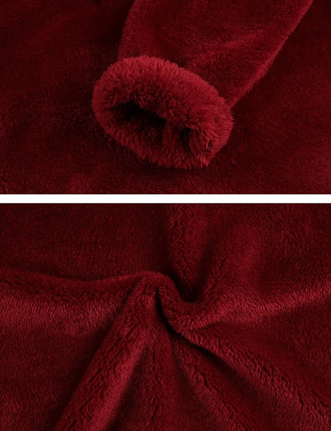 Hooever Women's Fluzzy Sherpa Fleece Pajamas Warm Pullover Lapel Sleepwear Sets