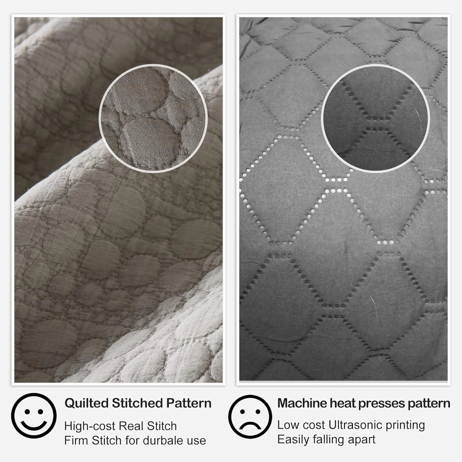 HORIMOTE HOME Quilt Set Twin Size Beige, Classic Geometric Spots Stitched Pattern, Stone-Washed Microfiber Chic Rustic Look, Ultra Soft Lightweight Quilted Bedspread for All Season, 2 Pieces