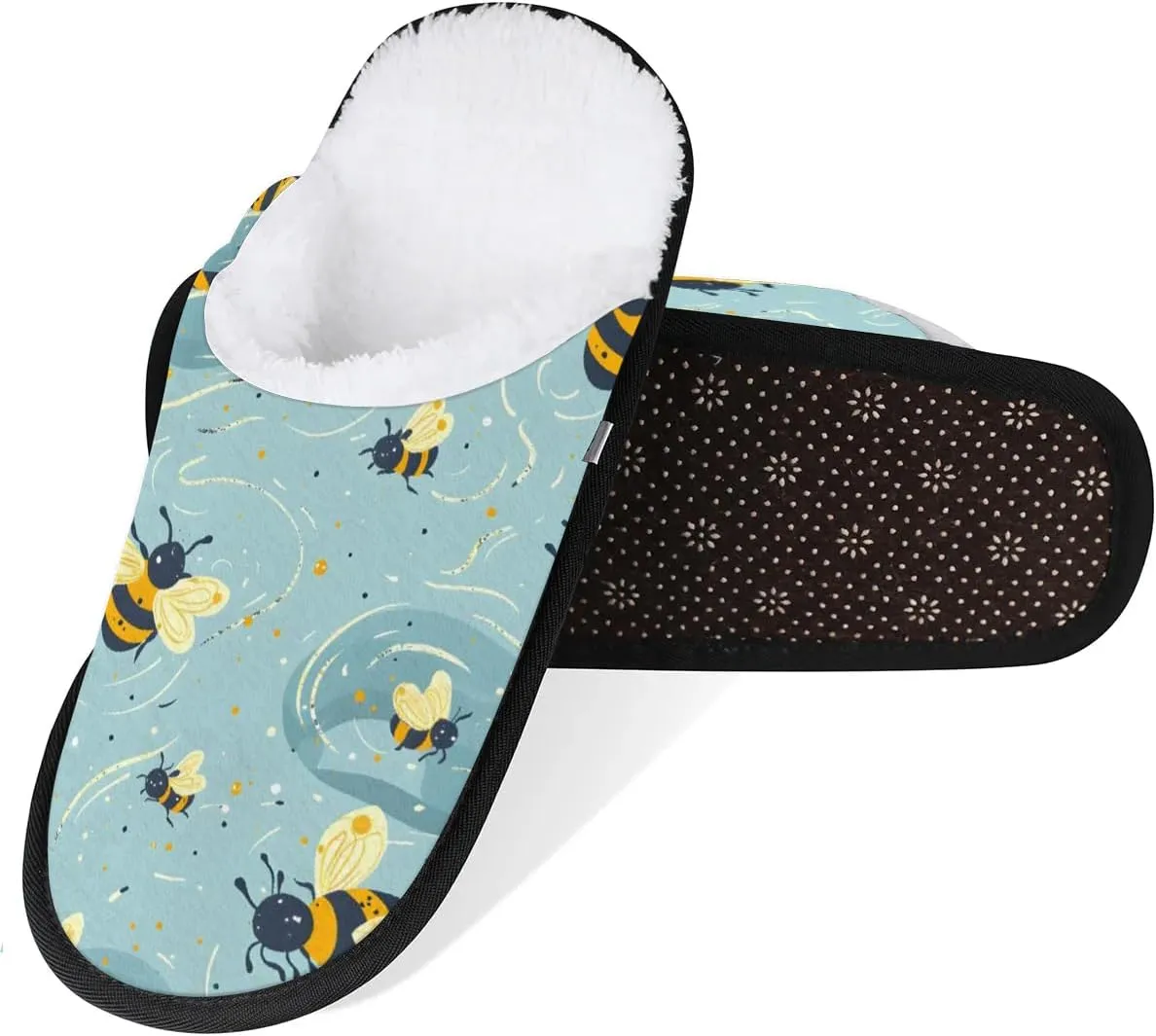 House Slippers for Women Men Cozy Slippers with Non-slip Sole Indoor House Shoes Warm Plush Slippers for Home Bedroom Travel