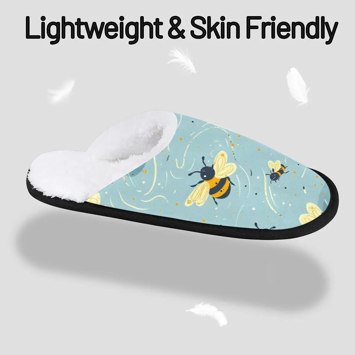 House Slippers for Women Men Cozy Slippers with Non-slip Sole Indoor House Shoes Warm Plush Slippers for Home Bedroom Travel