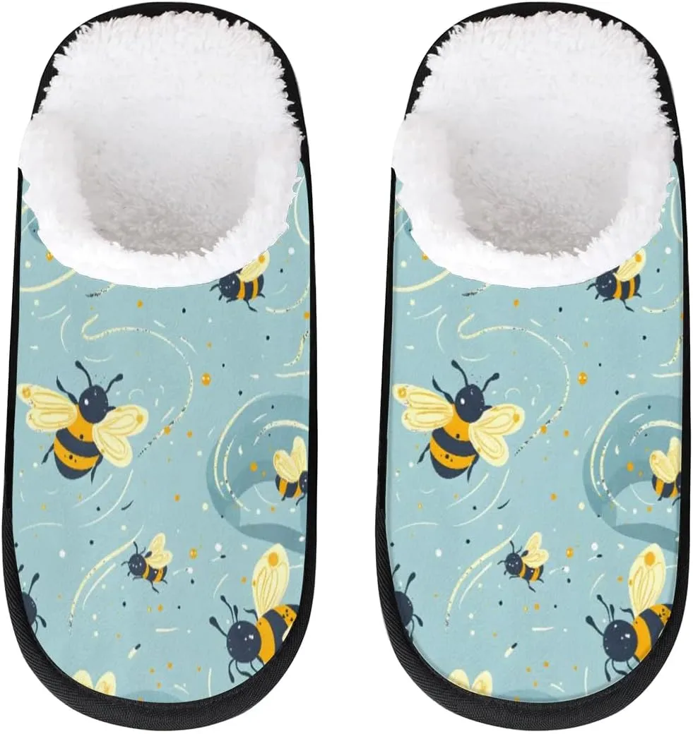 House Slippers for Women Men Cozy Slippers with Non-slip Sole Indoor House Shoes Warm Plush Slippers for Home Bedroom Travel