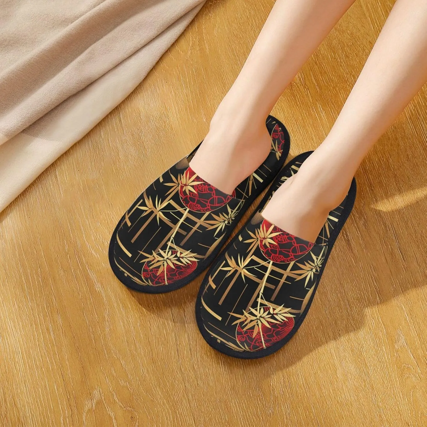 House Slippers For Women Men Fuzzy House Shoes Non-Slip Spa Slippers Winter Warm Ladies Slippers For Indoor Outdoor