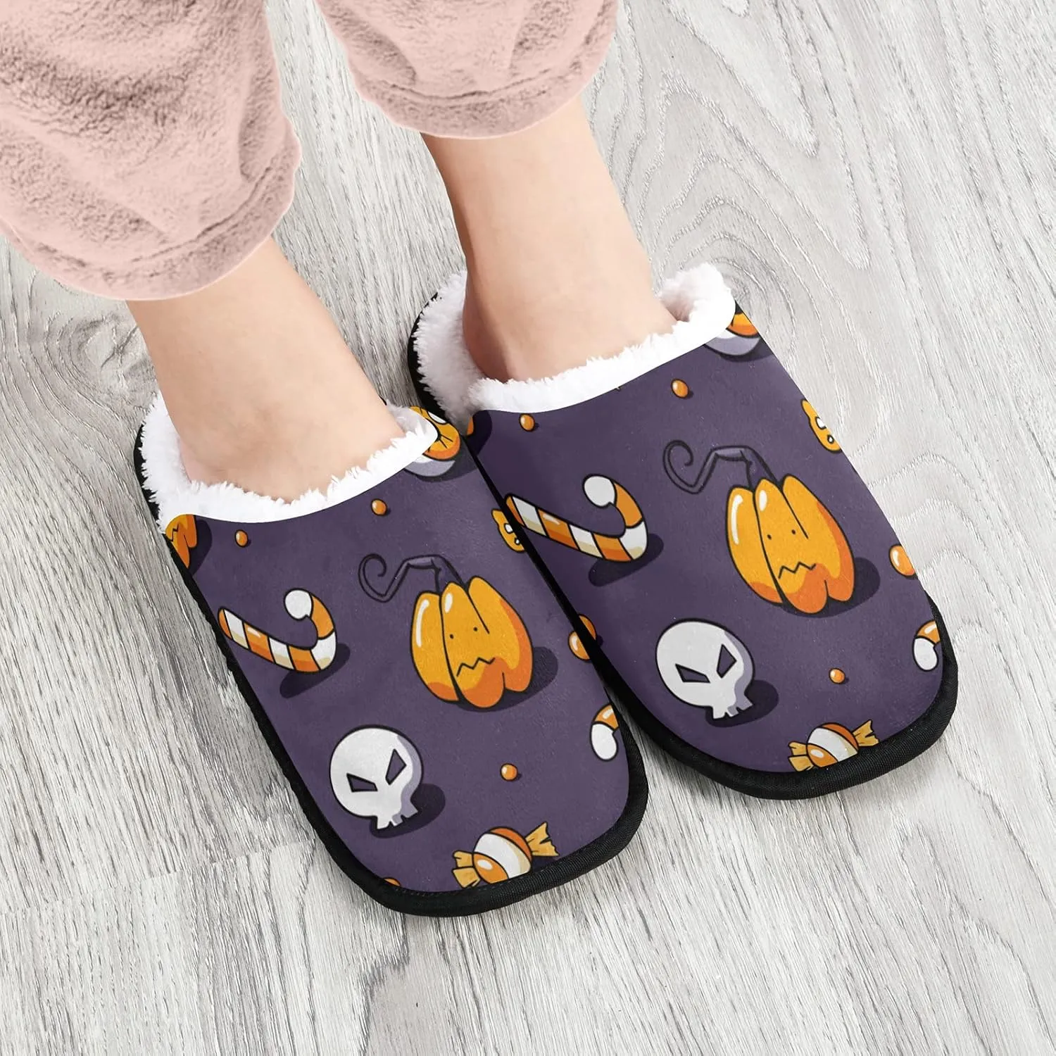 House Slippers for Women Non Slip Travel Slippers Soft Plush Home Shoes for Bedroom Hotel Spa