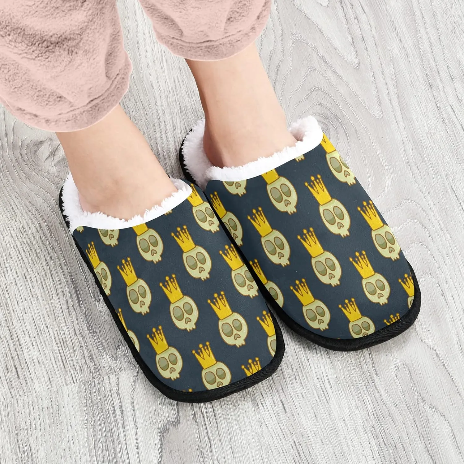 House Slippers for Women Non Slip Travel Slippers Soft Plush Home Shoes for Bedroom Hotel Spa