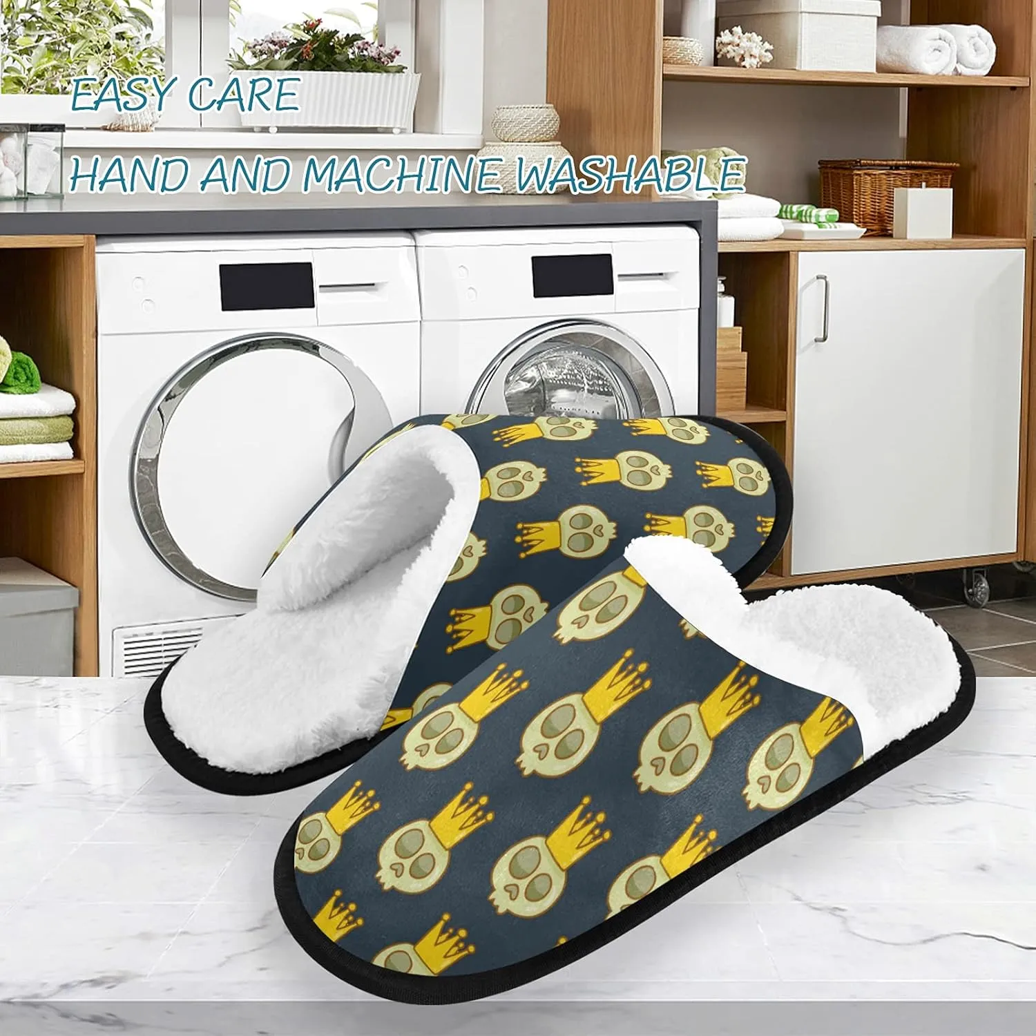 House Slippers for Women Non Slip Travel Slippers Soft Plush Home Shoes for Bedroom Hotel Spa