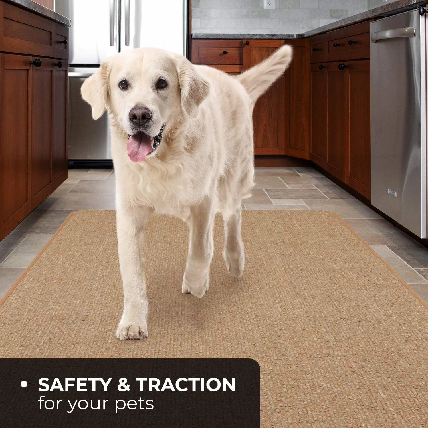 House, Home and More Skid-Resistant Carpet Runner - Pebble Beige - 10 Feet X 27 Inches