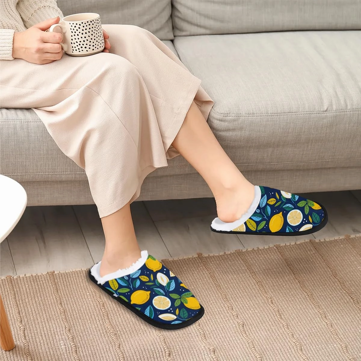 House Slippers for Women Men Cozy Slippers with Non-slip Sole Indoor House Shoes Warm Plush Slippers for Home Bedroom Travel