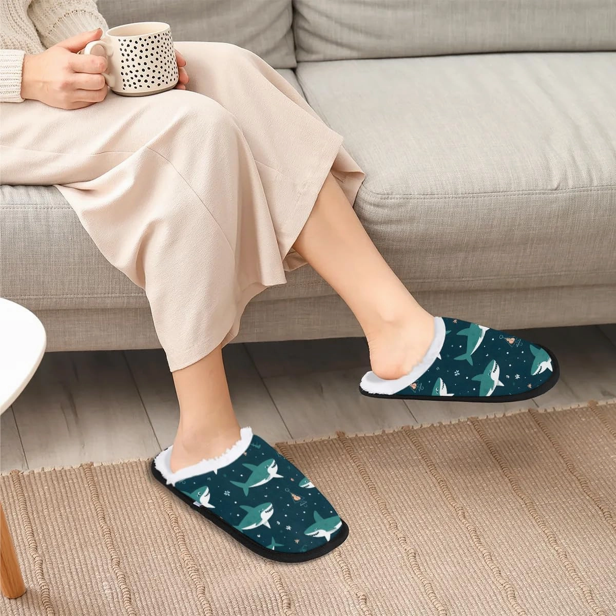 House Slippers for Women Men Cozy Slippers with Non-slip Sole Indoor House Shoes Warm Plush Slippers for Home Bedroom Travel