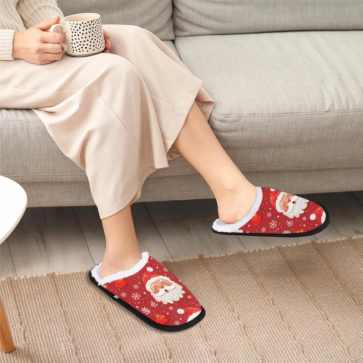 House Slippers for Women Men Cozy Slippers with Non-slip Sole Indoor House Shoes Warm Plush Slippers for Home Bedroom Travel