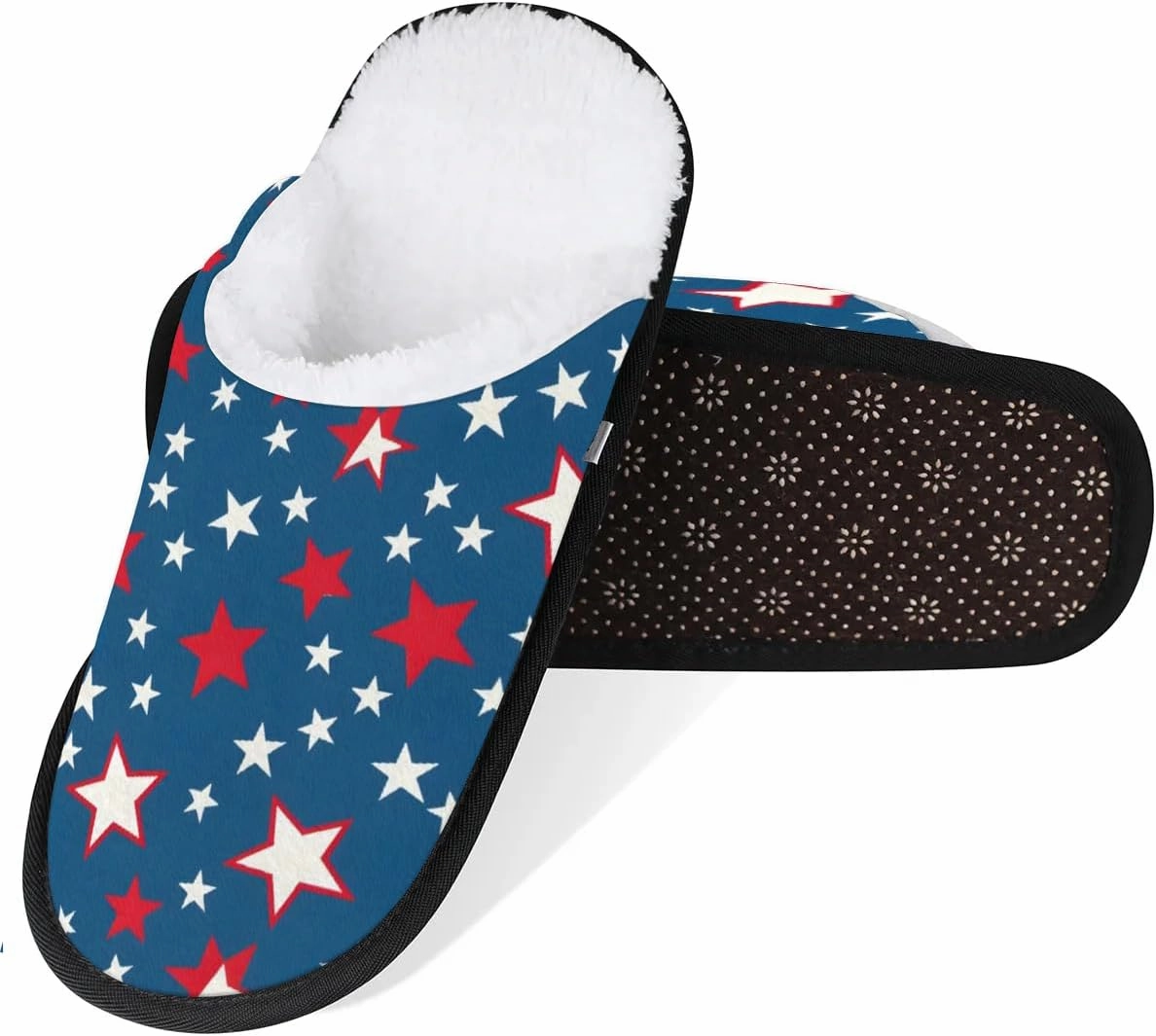 House Slippers for Women Men Cozy Slippers with Non-slip Sole Indoor House Shoes Warm Plush Slippers for Home Bedroom Travel
