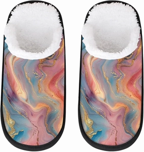 House Slippers for Women Men Cozy Slippers with Non-slip Sole Indoor House Shoes Warm Plush Slippers for Home Bedroom Travel