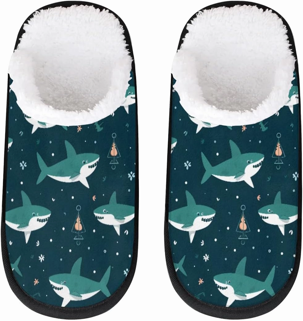 House Slippers for Women Men Cozy Slippers with Non-slip Sole Indoor House Shoes Warm Plush Slippers for Home Bedroom Travel