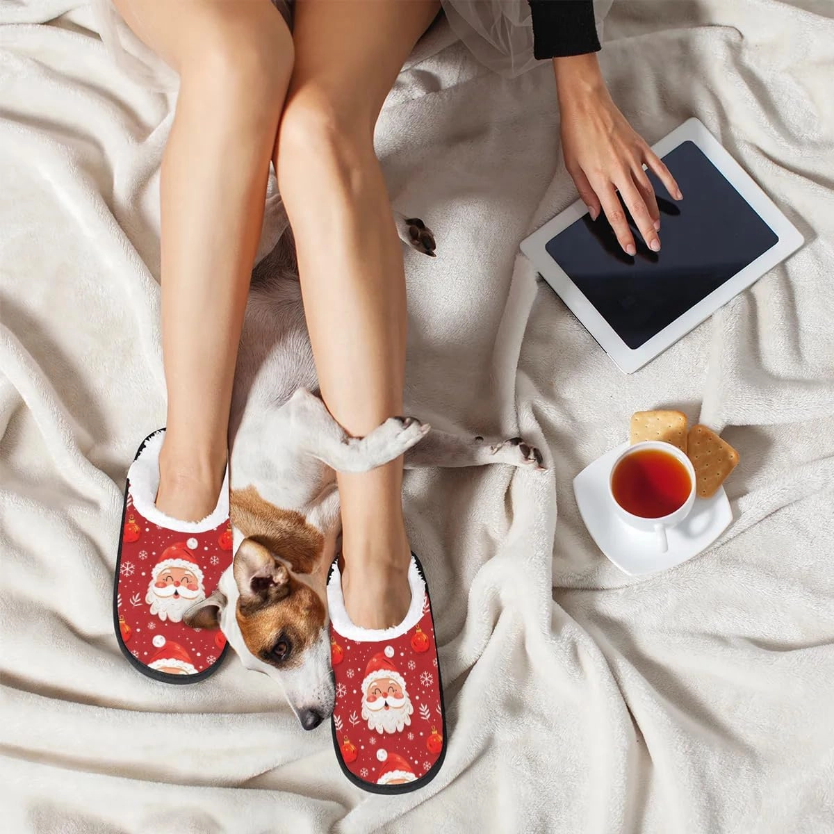 House Slippers for Women Men Cozy Slippers with Non-slip Sole Indoor House Shoes Warm Plush Slippers for Home Bedroom Travel