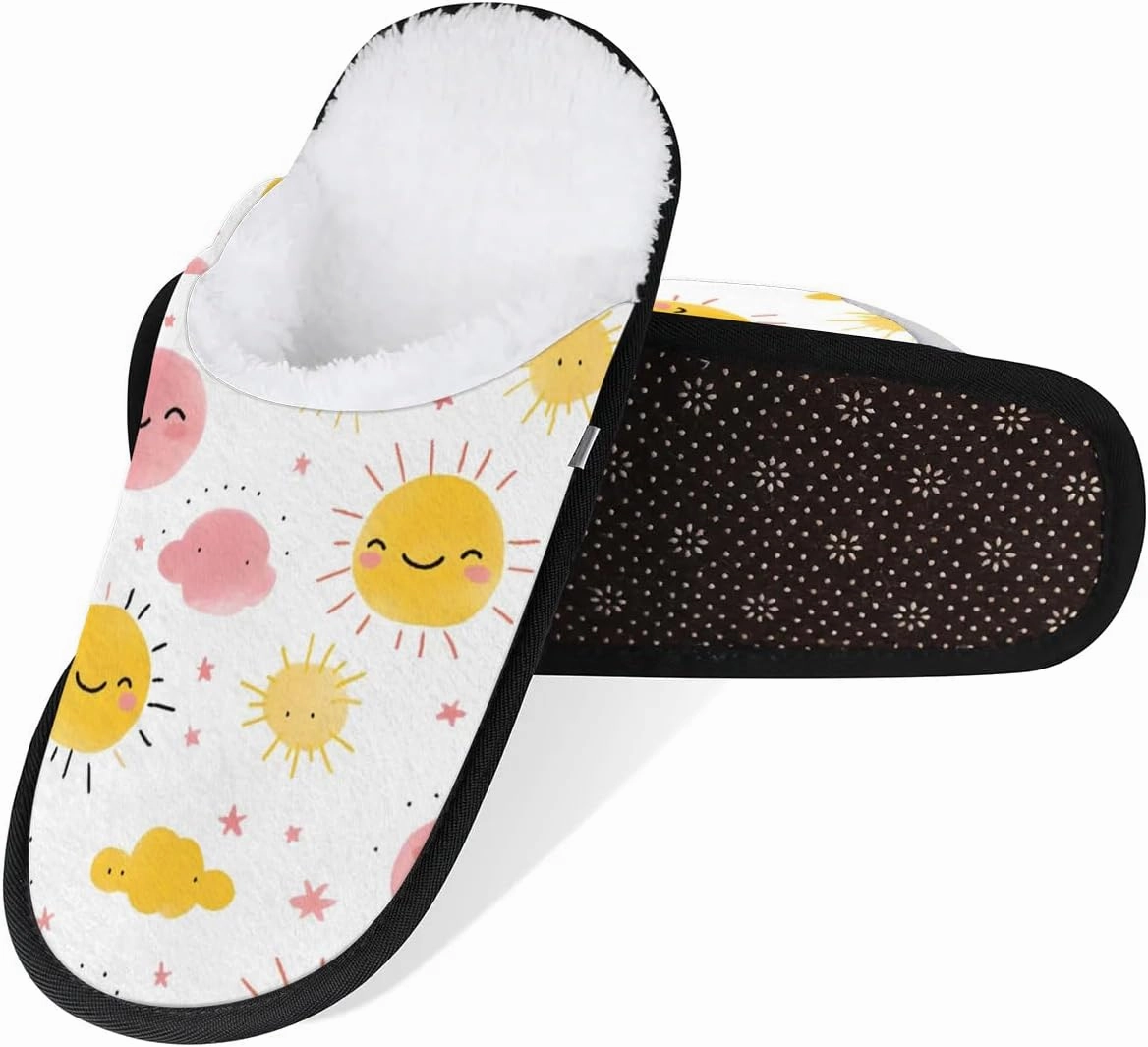 House Slippers for Women Men Cozy Slippers with Non-slip Sole Indoor House Shoes Warm Plush Slippers for Home Bedroom Travel