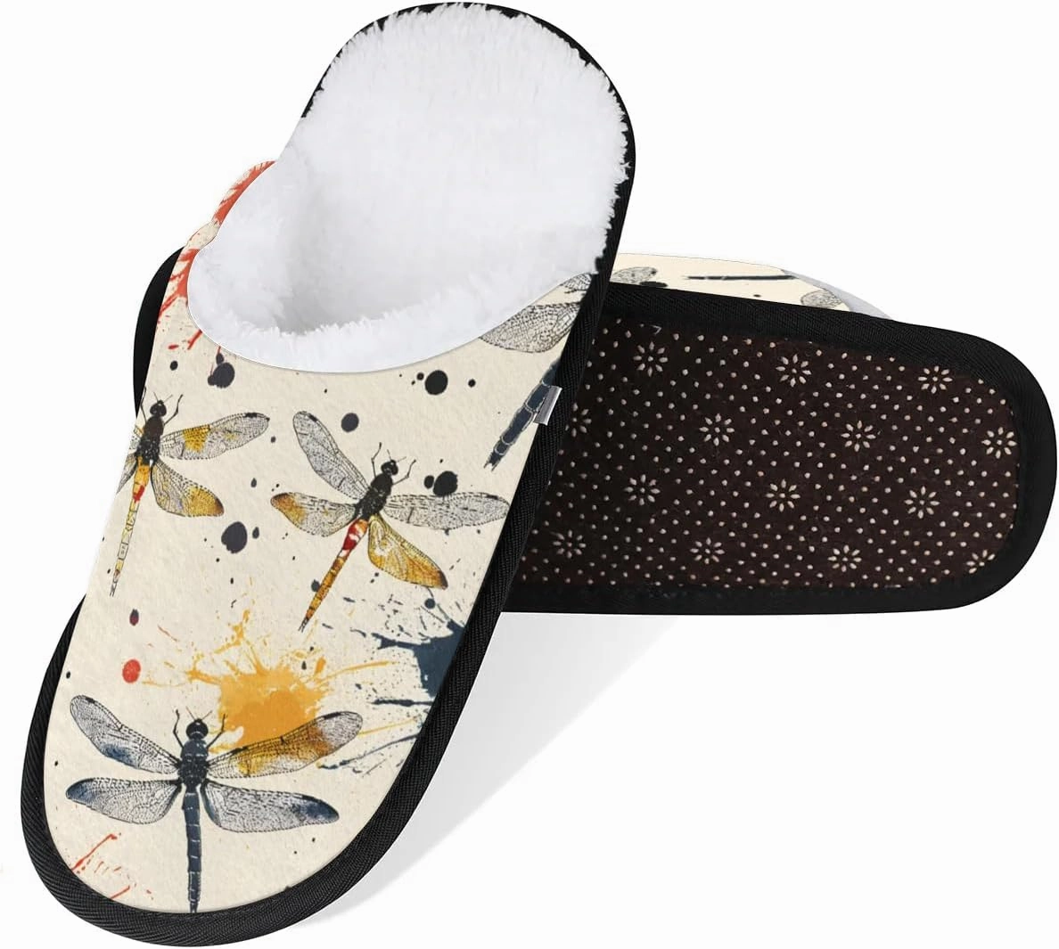 House Slippers for Women Men Cozy Slippers with Non-slip Sole Indoor House Shoes Warm Plush Slippers for Home Bedroom Travel