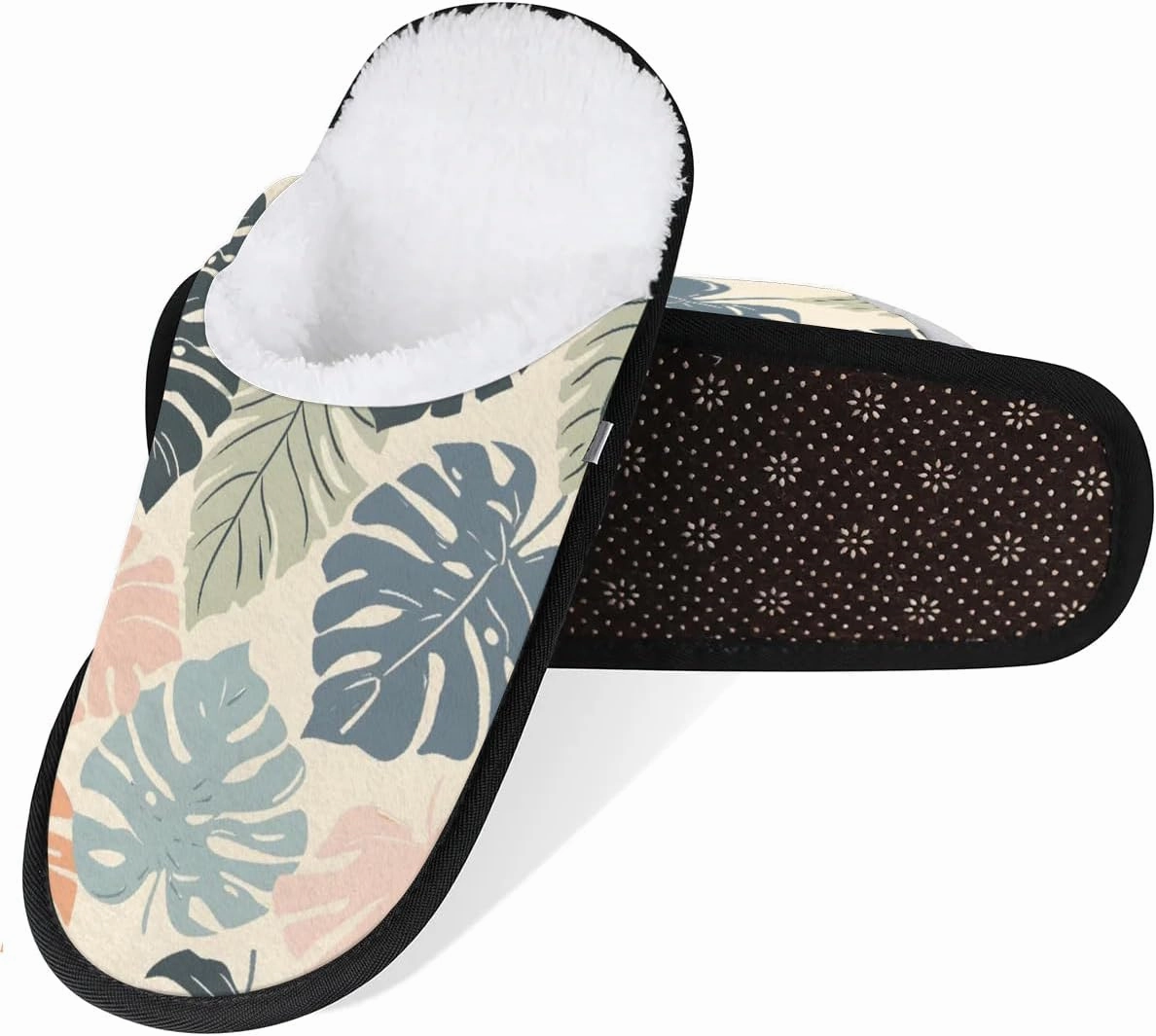 House Slippers for Women Men Cozy Slippers with Non-slip Sole Indoor House Shoes Warm Plush Slippers for Home Bedroom Travel