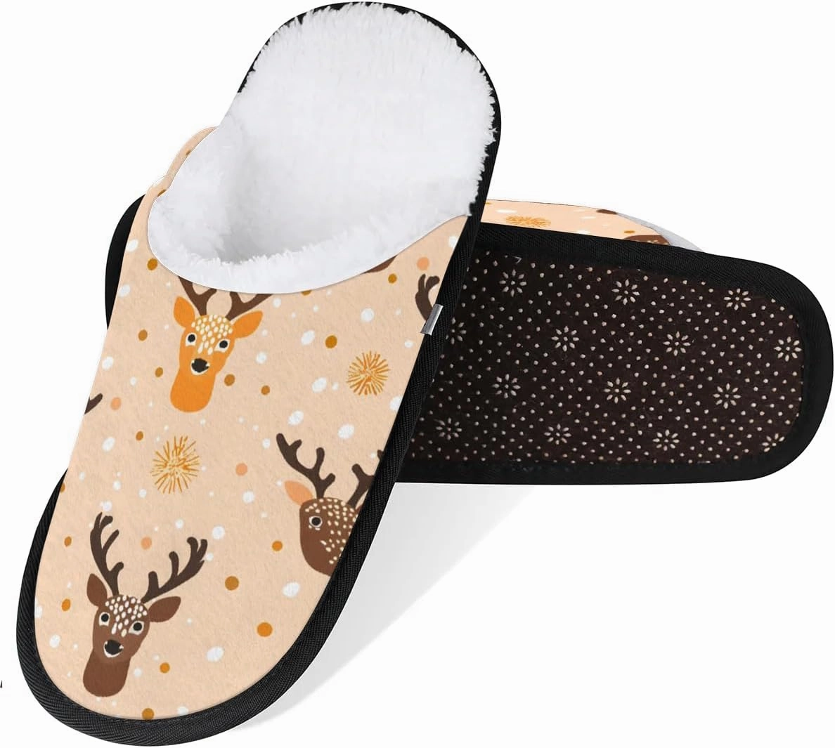 House Slippers for Women Men Cozy Slippers with Non-slip Sole Indoor House Shoes Warm Plush Slippers for Home Bedroom Travel