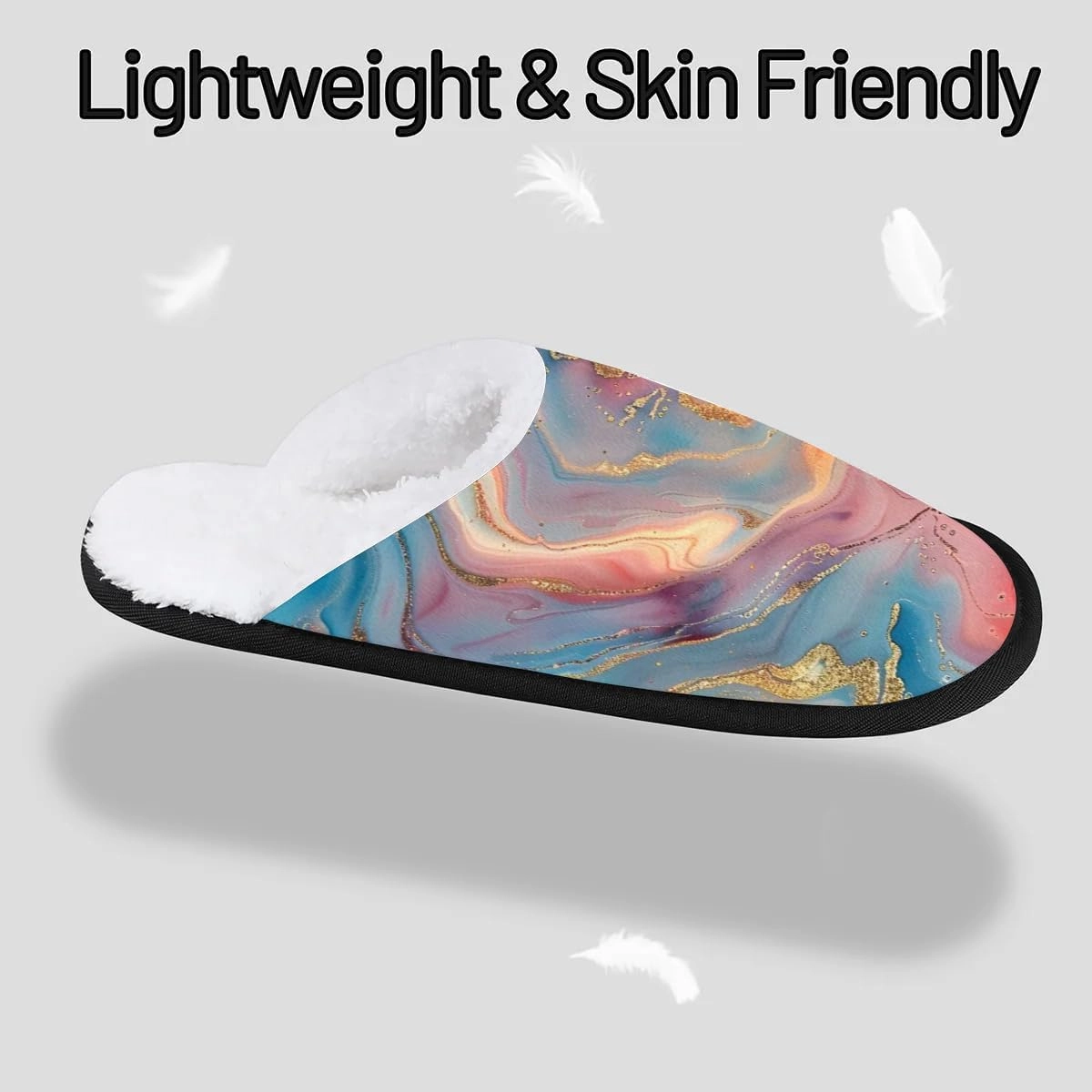 House Slippers for Women Men Cozy Slippers with Non-slip Sole Indoor House Shoes Warm Plush Slippers for Home Bedroom Travel