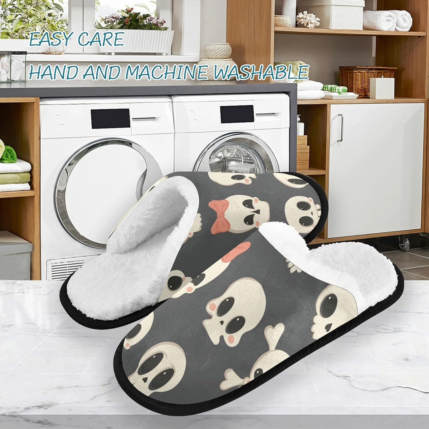 House Slippers for Women Non Slip Travel Slippers Soft Plush Home Shoes for Bedroom Hotel Spa