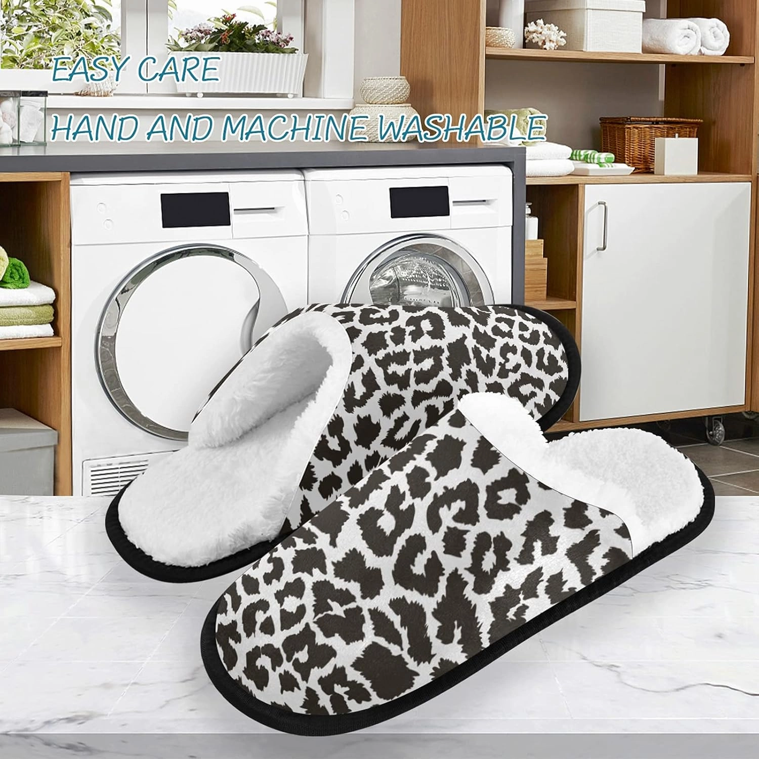 House Slippers for Women Non Slip Travel Slippers Soft Plush Home Shoes for Bedroom Hotel Spa