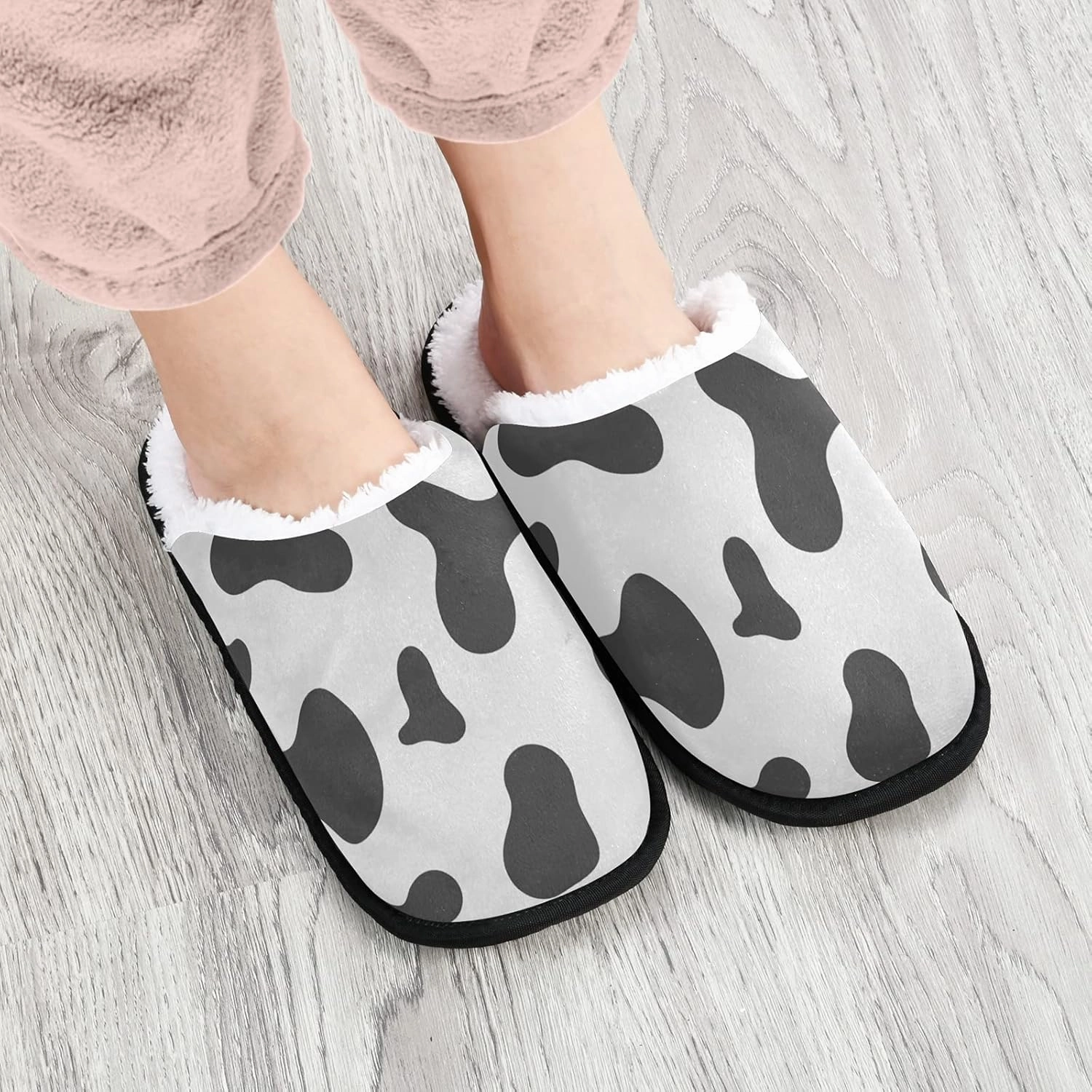 House Slippers for Women Non Slip Travel Slippers Soft Plush Home Shoes for Bedroom Hotel Spa