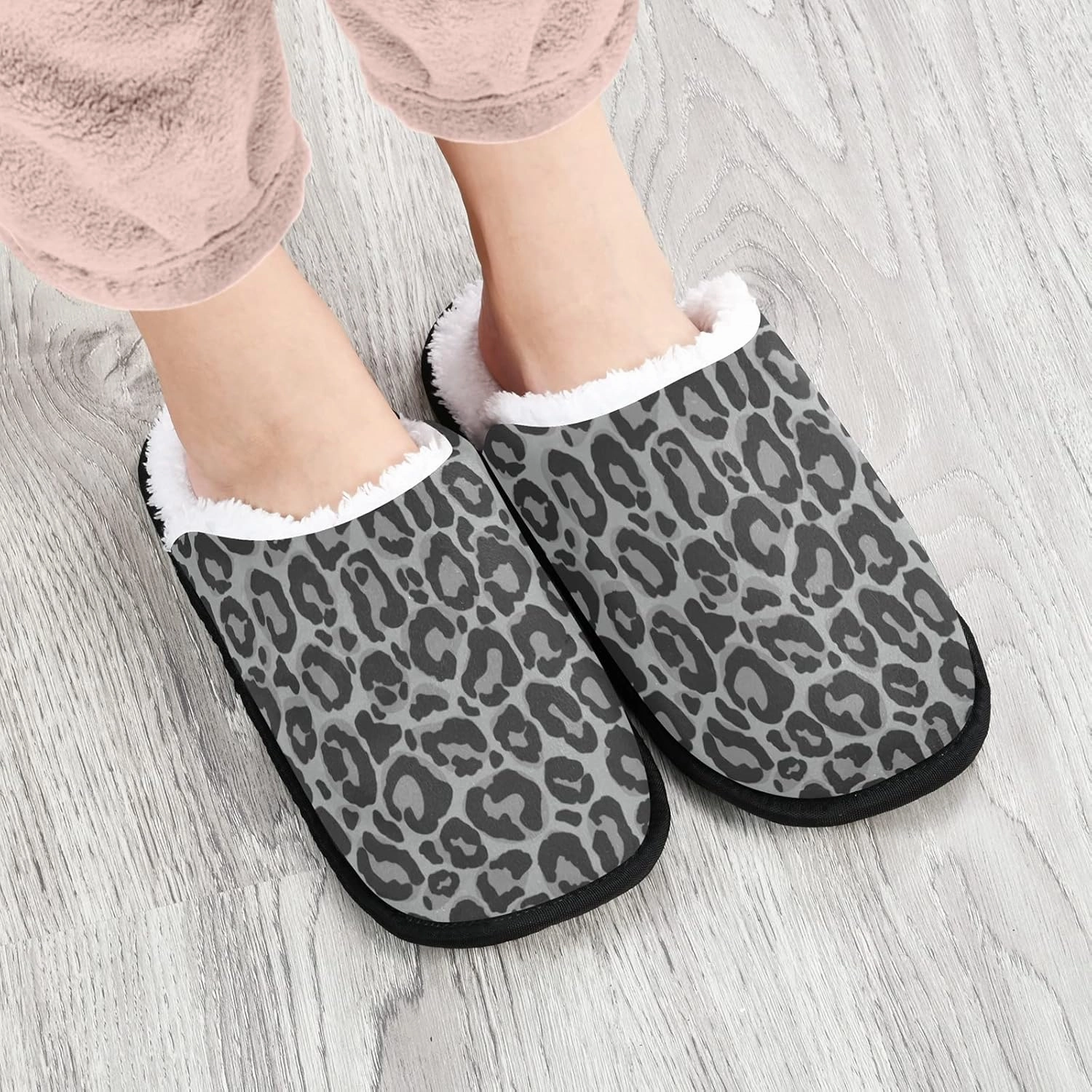 House Slippers for Women Non Slip Travel Slippers Soft Plush Home Shoes for Bedroom Hotel Spa