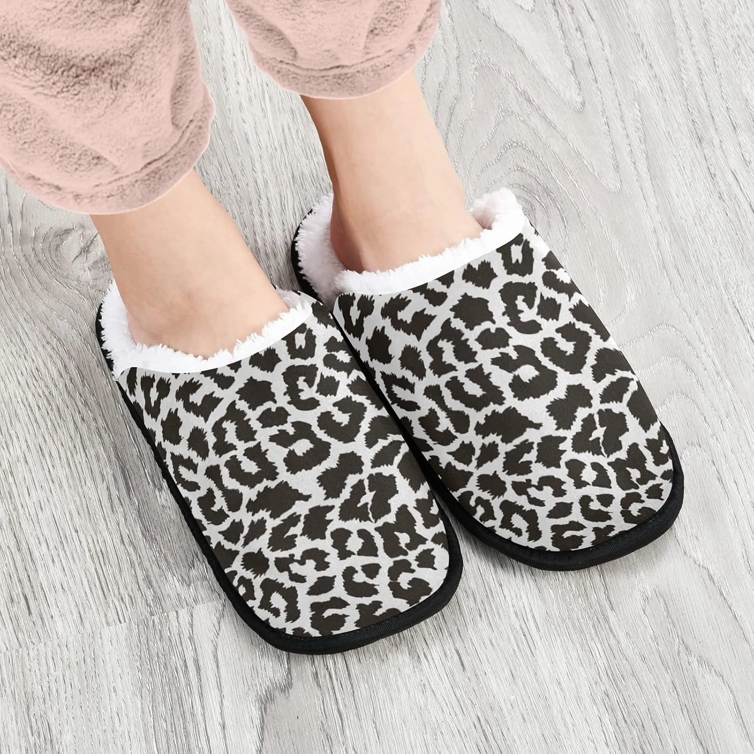 House Slippers for Women Non Slip Travel Slippers Soft Plush Home Shoes for Bedroom Hotel Spa