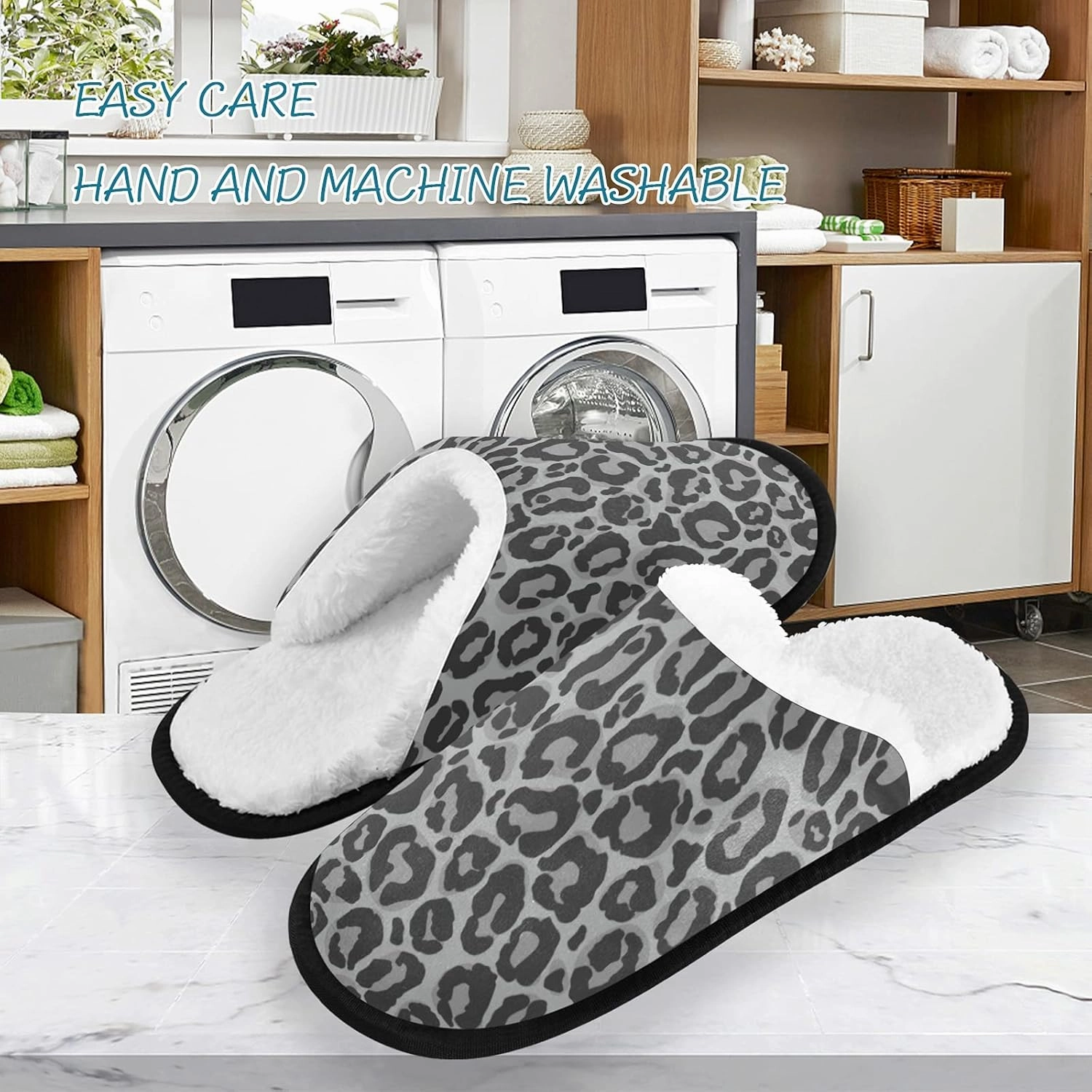 House Slippers for Women Non Slip Travel Slippers Soft Plush Home Shoes for Bedroom Hotel Spa