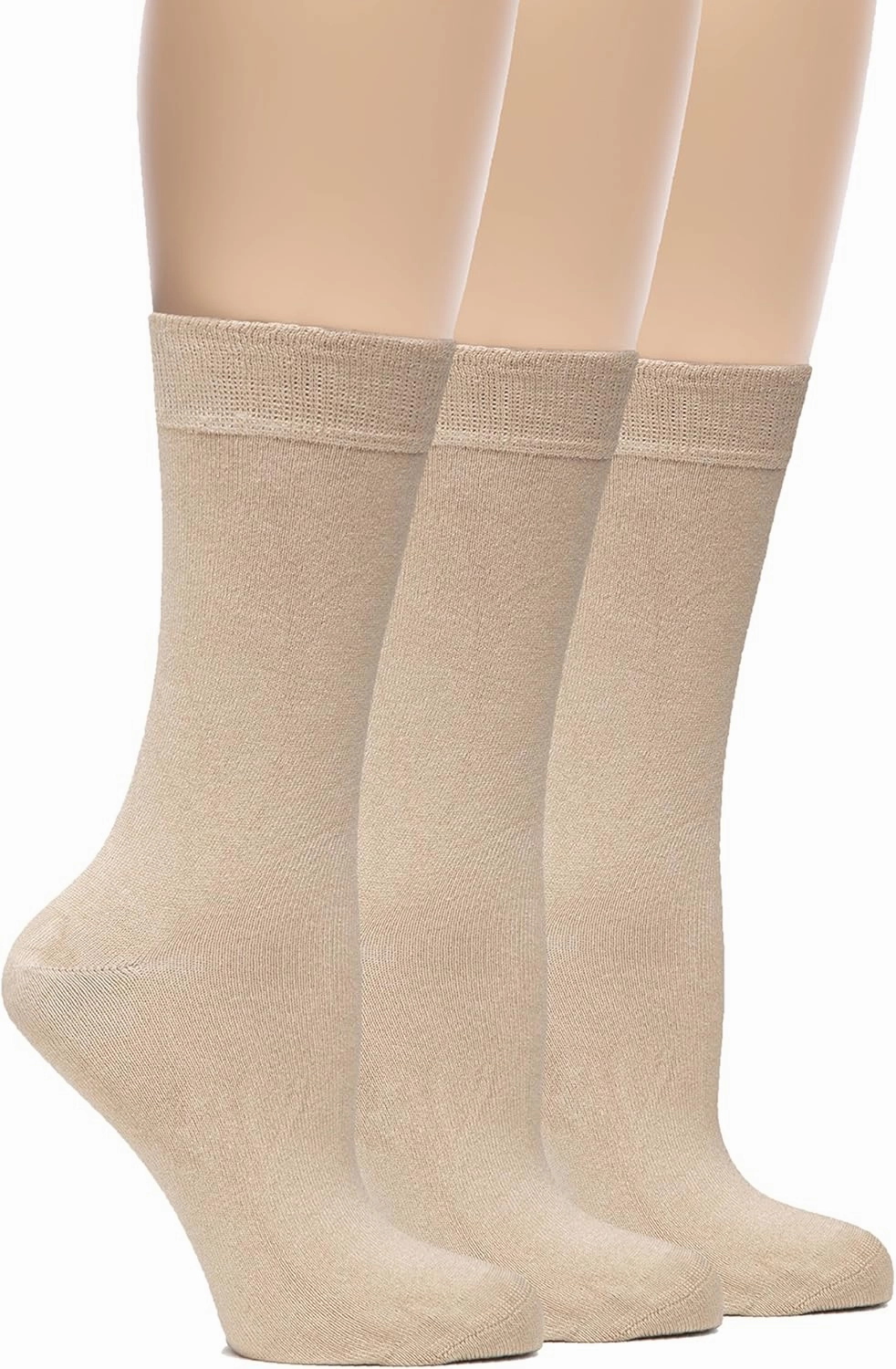 Hugh Ugoli Womens Bamboo Dress Socks, Extremely Soft, Thin, Crew Socks for Business Trouser Casual, Non-Binding, 3-6 Pairs