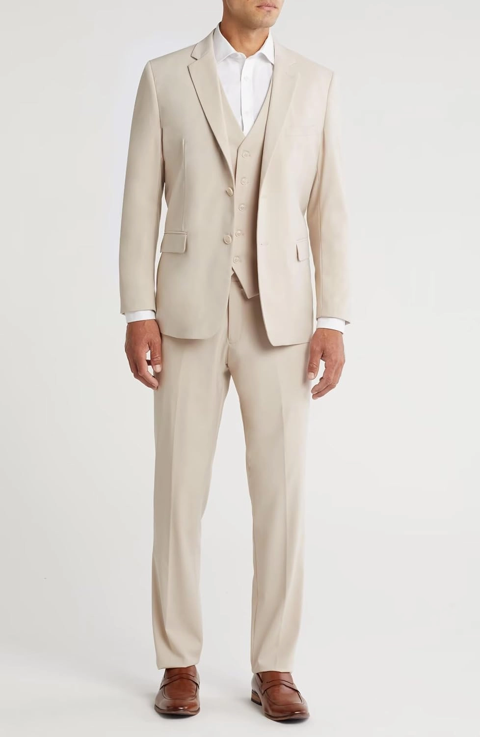 HUUTOE Men's 3 Piece Suits Slim Fit Prom Suits for Men Wedding Dress Suit Summer Blazer Jacket Vest Pants Tuxedo Set