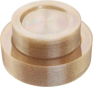 I00000 102PCS Gold Glitter Plastic Plates, Gold Glitter Disposable Plates Clear Plastic Party Plates Include 51 Dinner Plates 10.25" and 51 Dessert Plates 7.5" for Parties &Wedding