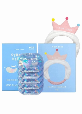 I DEW CARE Hydrogel Eye Patch   Face Wash Headband - Pink Tiara Bundle