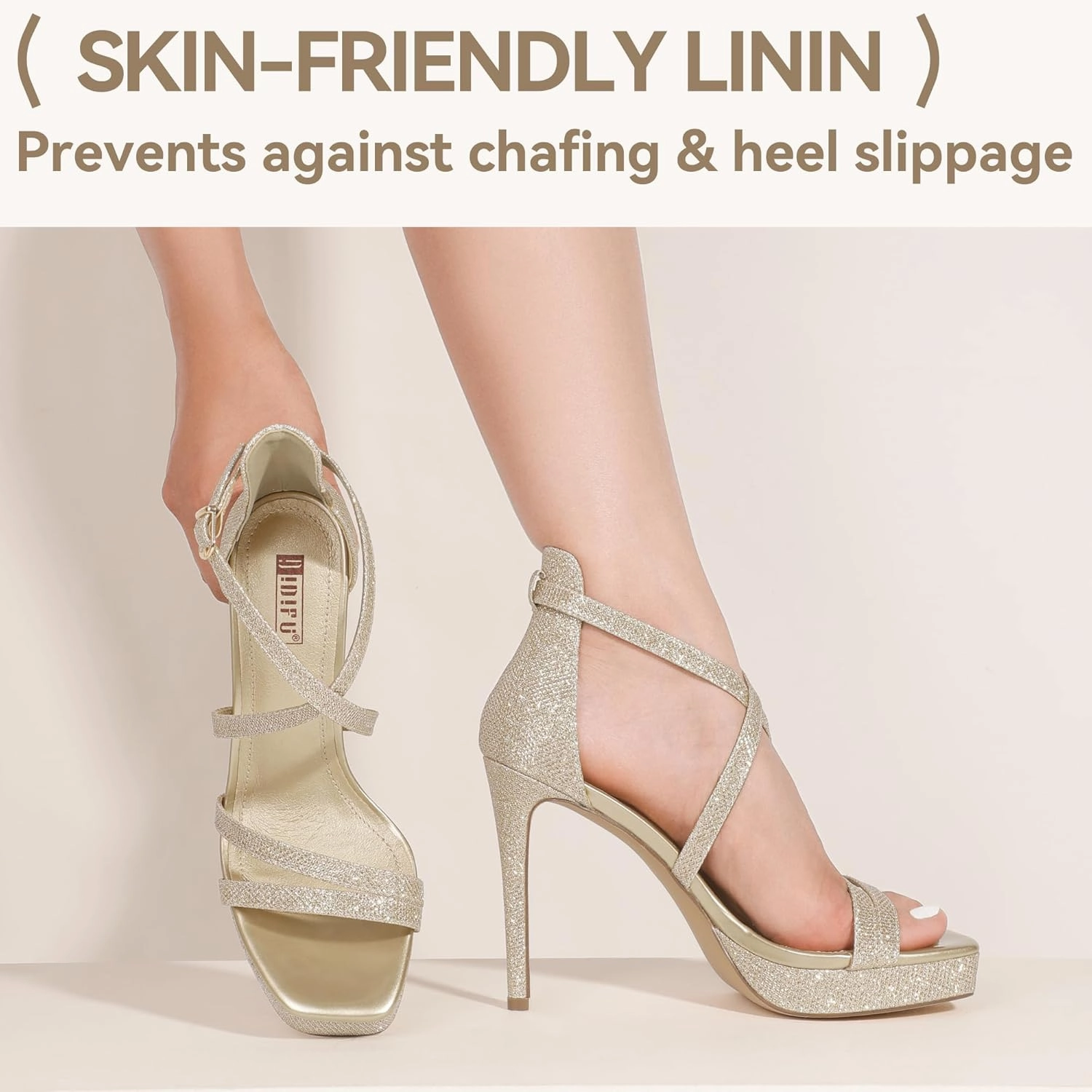 IDIFU IN4 Platform High Heels for Women Strappy Heeled Sandals Square Toe Heels Stiletto Heels Women's Wedding Party Bridal Sexy Dress Shoes Open Toe Heels