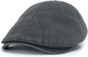 ililily Washed Cotton Flat Cap Cabbie Hat Gatsby Ivy Irish Hunting Newsboy Stretch Big Hat