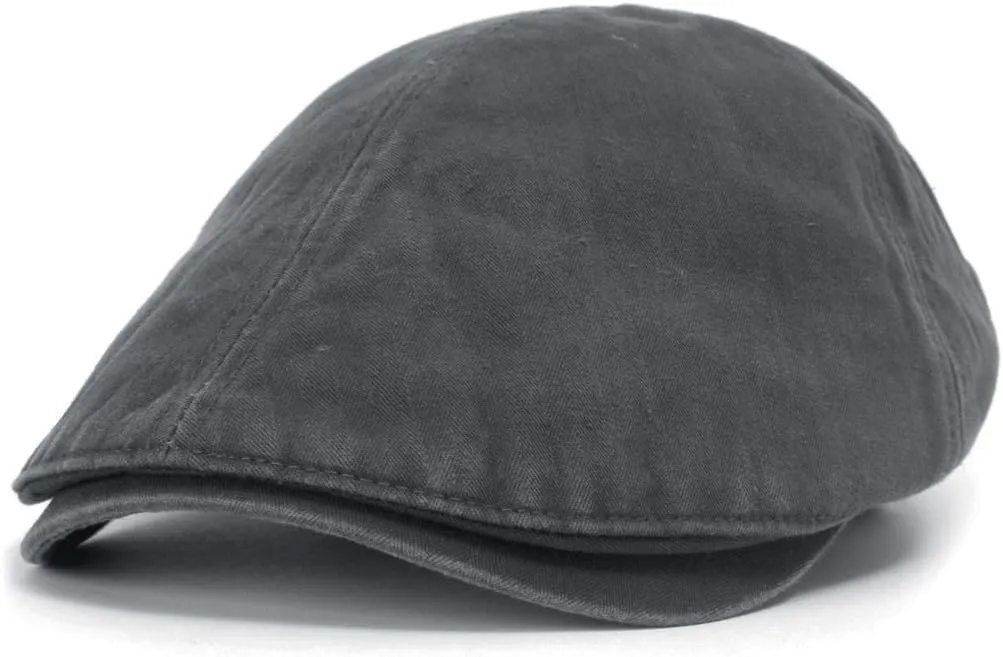 ililily Washed Cotton Flat Cap Cabbie Hat Gatsby Ivy Irish Hunting Newsboy Stretch Big Hat