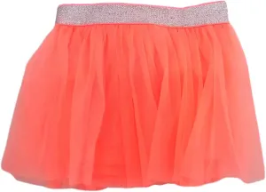 Infant Girls Neon Coral Pink Sparkly Tulle Tutu Skirt Silver Glitter