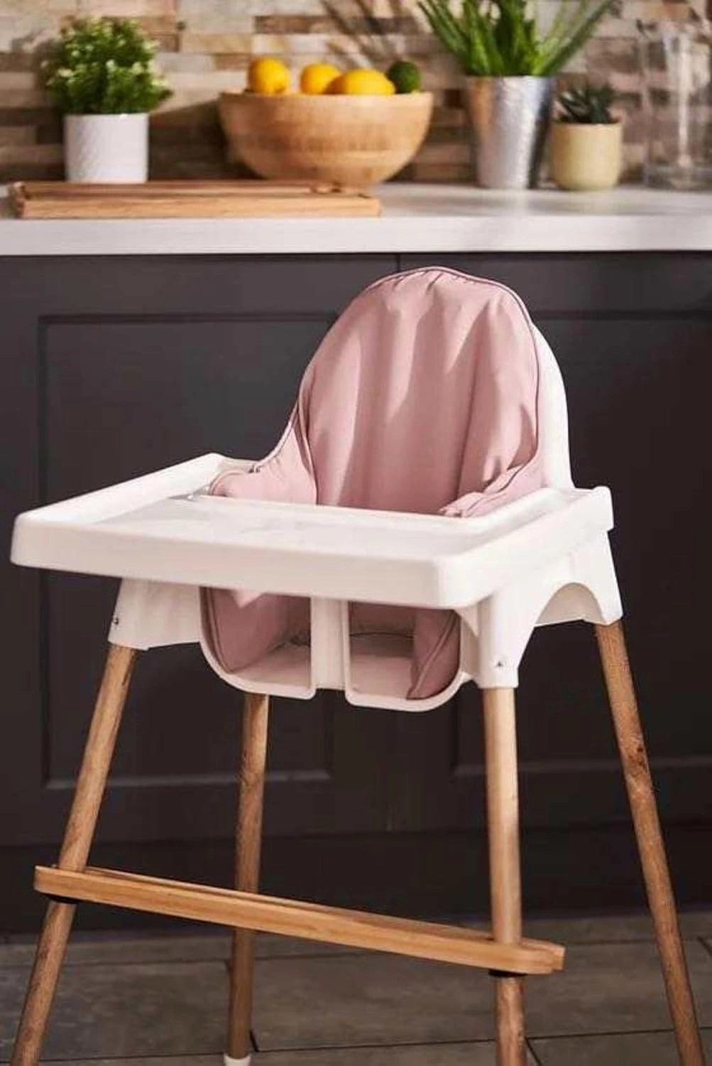 Inflatable Supporting Cushion for IKEA High Chair, Baby High Chair Cover with Inflatable Cushion Insert (Coral)