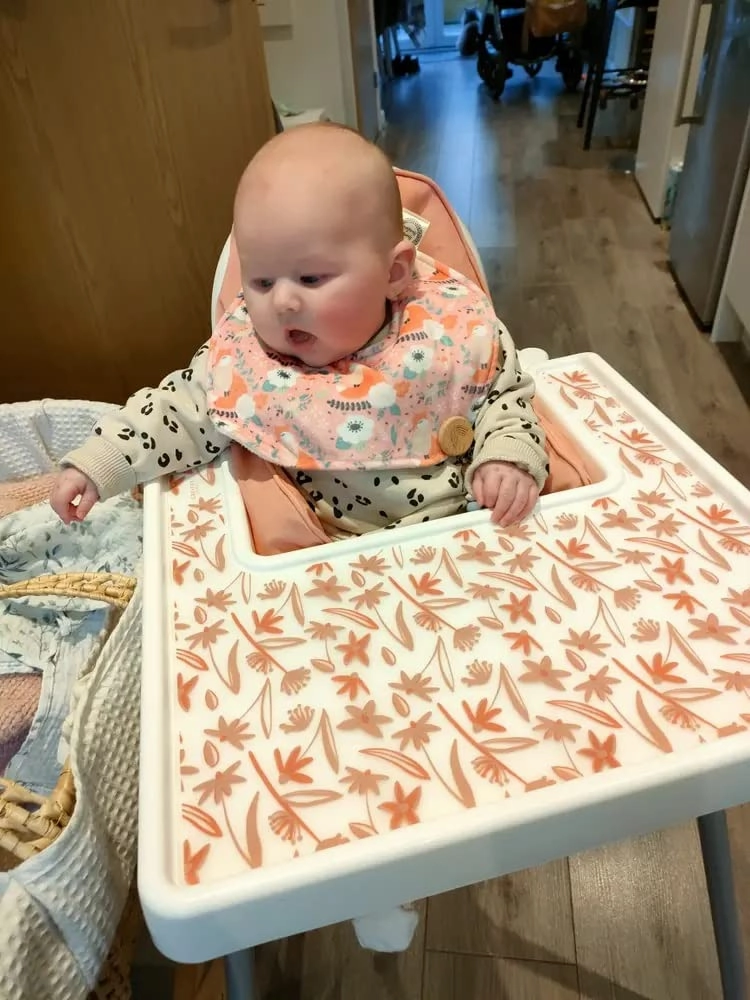 Inflatable Supporting Cushion for IKEA High Chair, Baby High Chair Cover with Inflatable Cushion Insert (Coral)